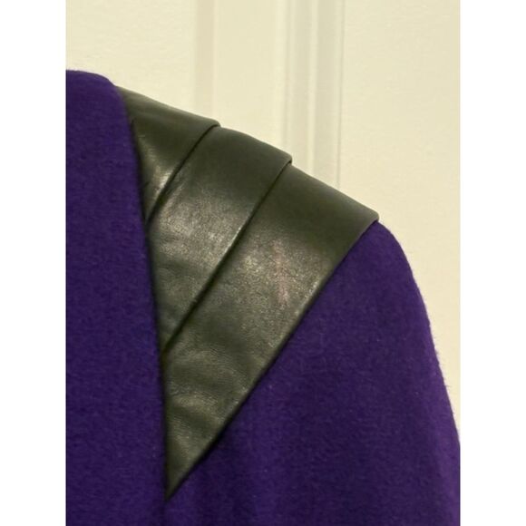 Vintage David Benjamin Overcoat Womens 8 100% New Wool Leather Trim Lined Heavy - Picture 9 of 9